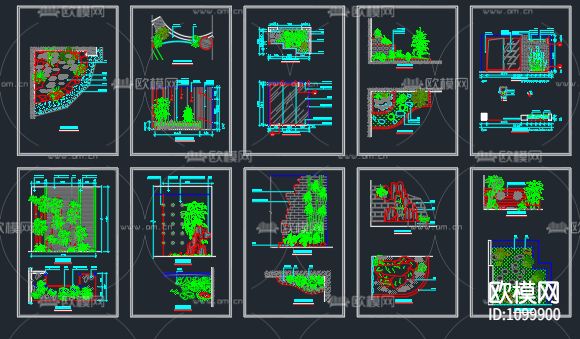 阳台景观平面立面大集合下载（渲染图2）