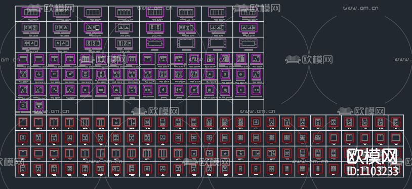 开关、插座面板立面图块下载（渲染图2）