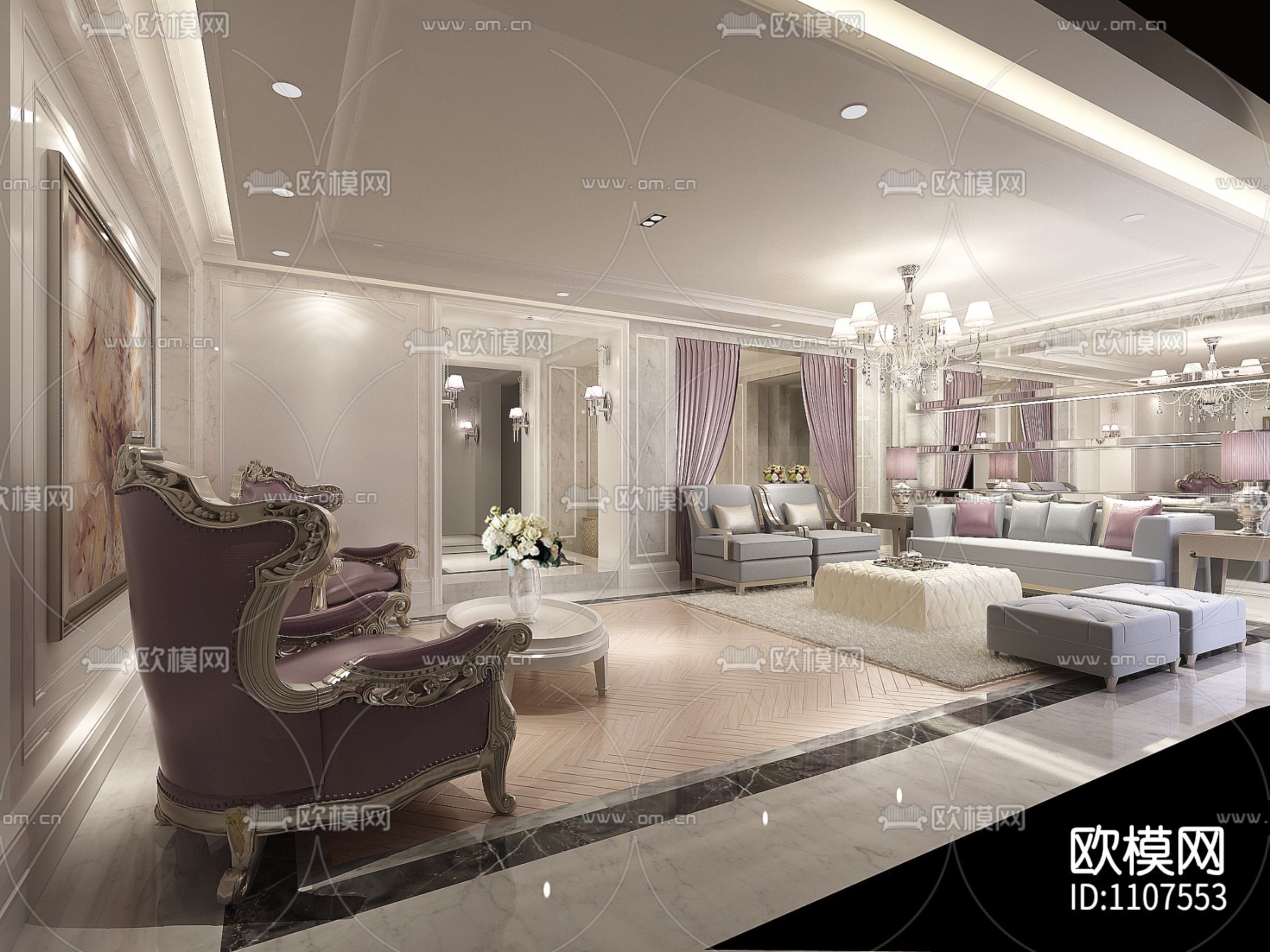 苏州旭辉样板房施工图+效果图+物料书+提案下载（渲染图8）