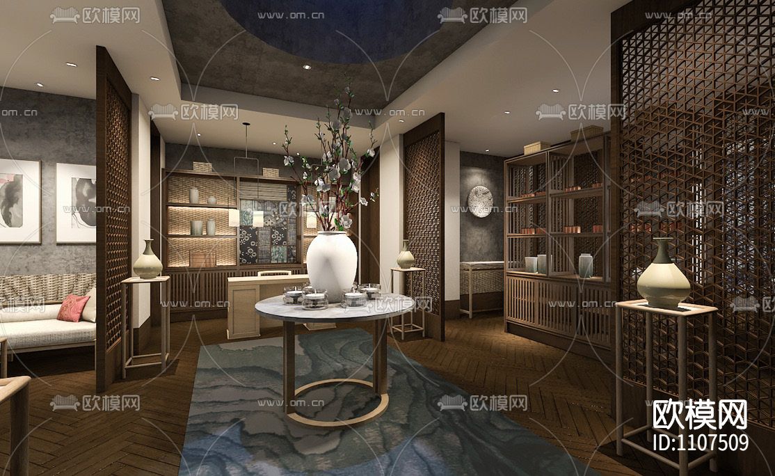 花间堂-周庄新中式休闲度假民宿客栈CAD施工图+设计方案+客房SU下载（渲染图1）