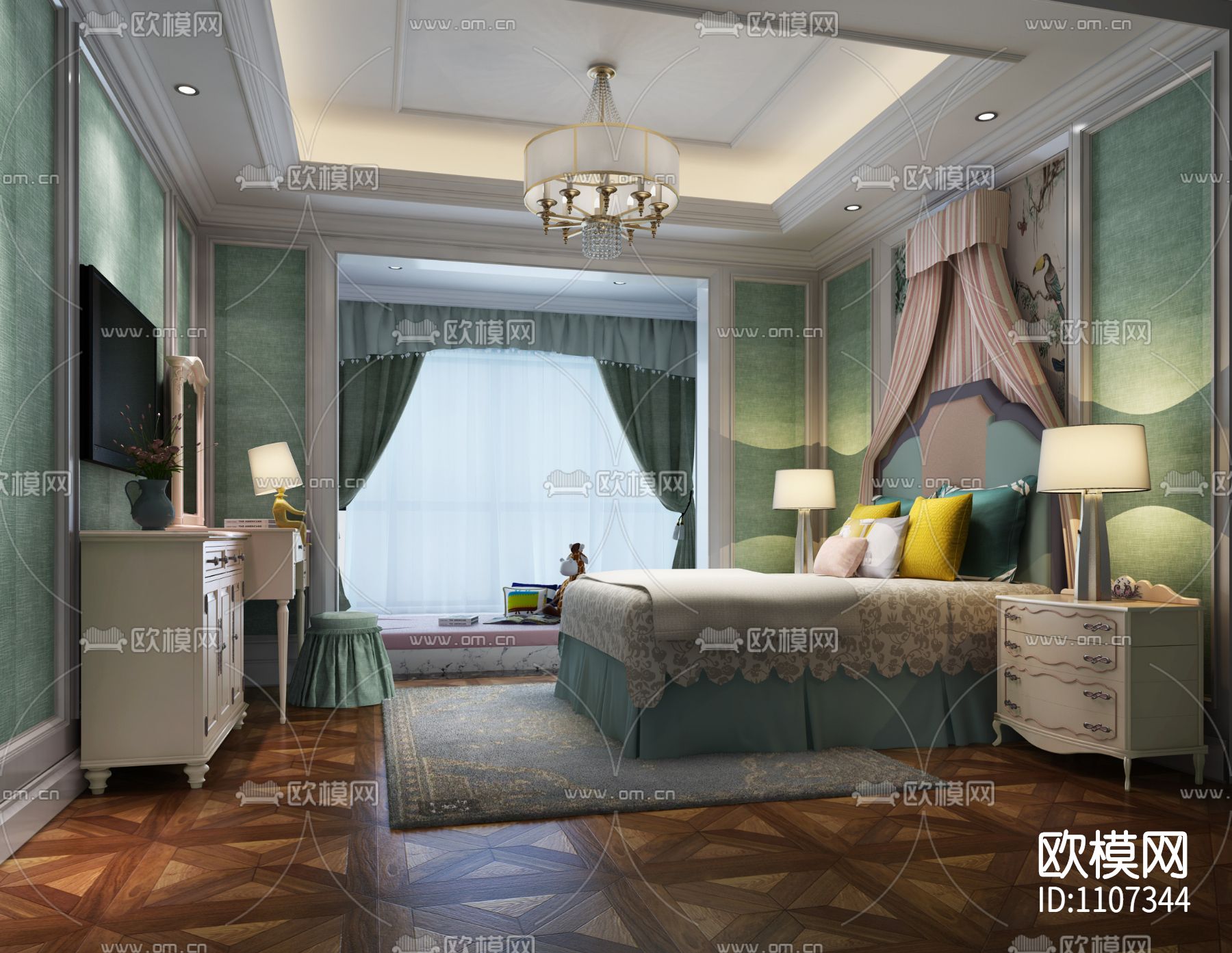 10套精选别墅室内设计方案 施工图＋效果图下载（渲染图7）