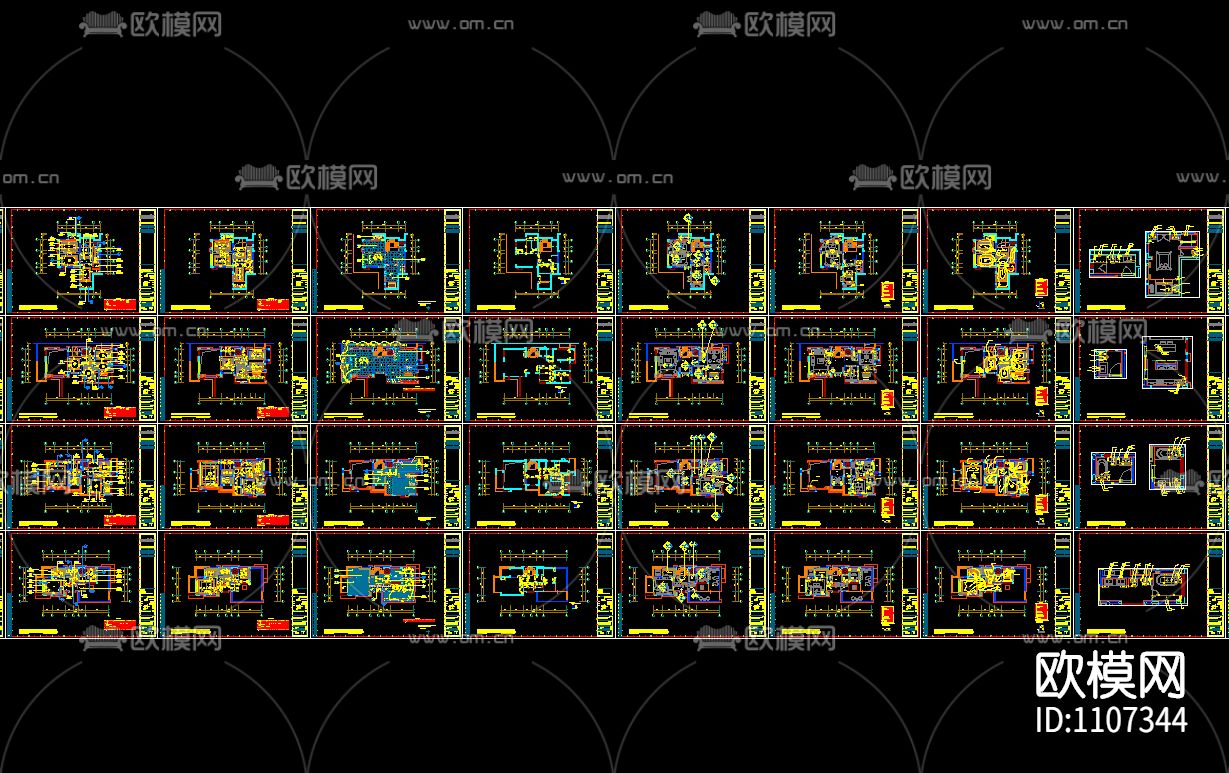 10套精选别墅室内设计方案 施工图＋效果图下载（渲染图2）