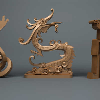 龙雕塑3dmax模型下载-3dmax模型免费下载-欧模网