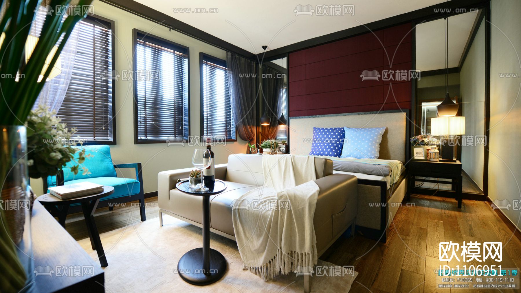 东城一号中式样板间施工图+拍摄下载（渲染图2）