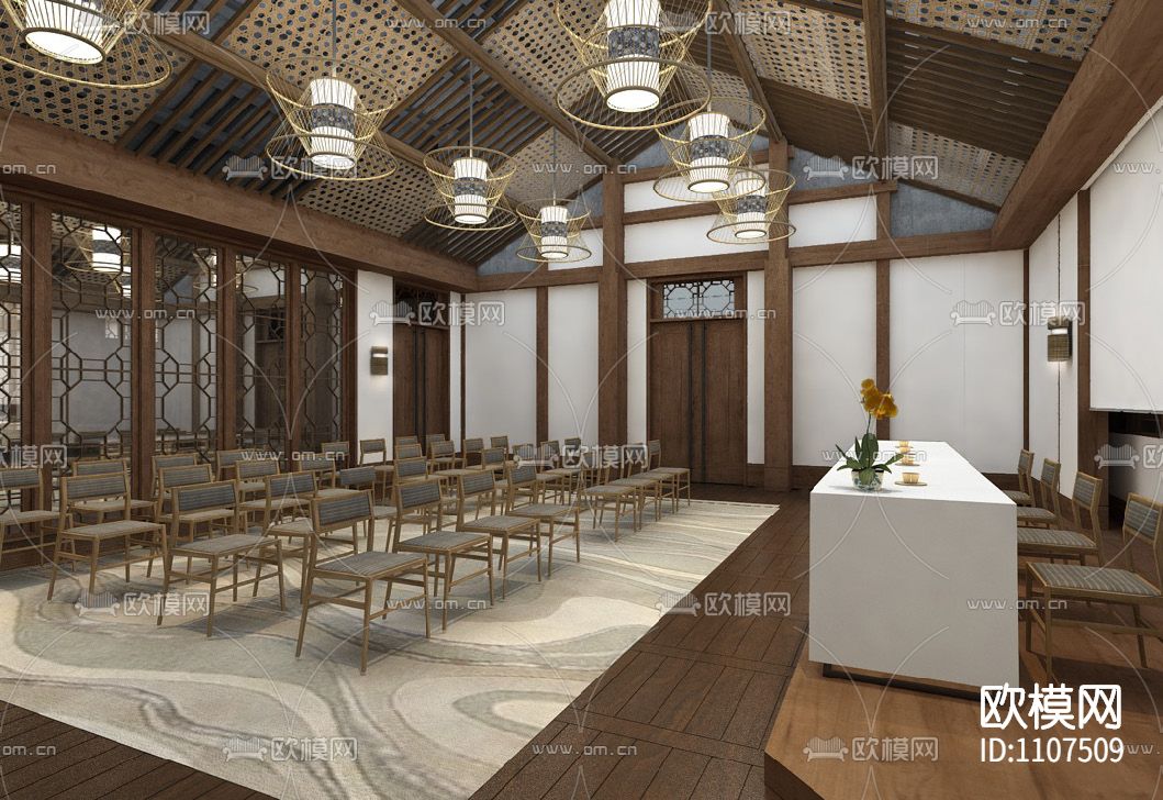 花间堂-周庄新中式休闲度假民宿客栈CAD施工图+设计方案+客房SU下载（渲染图8）