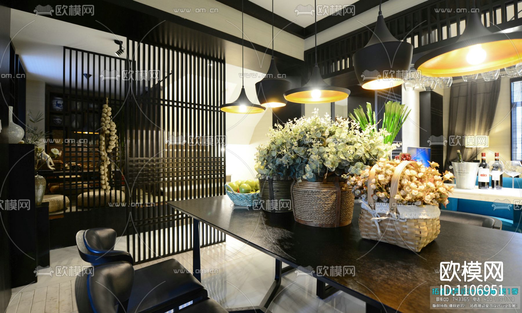 东城一号中式样板间施工图+拍摄下载（渲染图7）