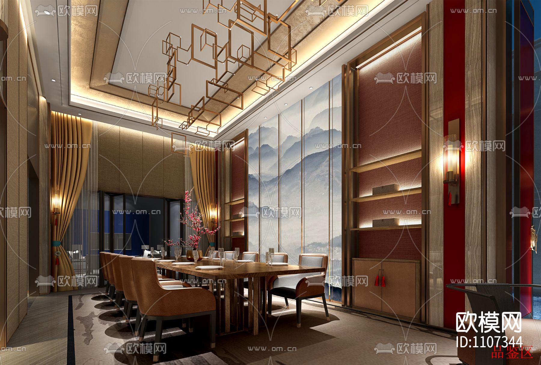 10套精选别墅室内设计方案 施工图＋效果图下载（渲染图5）