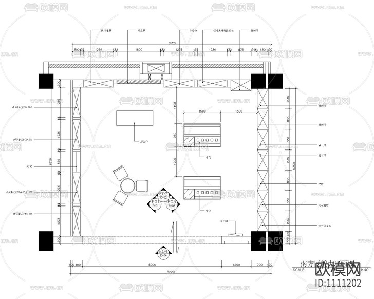 灯具店铺平面立面剖面图纸下载(渲染图2)