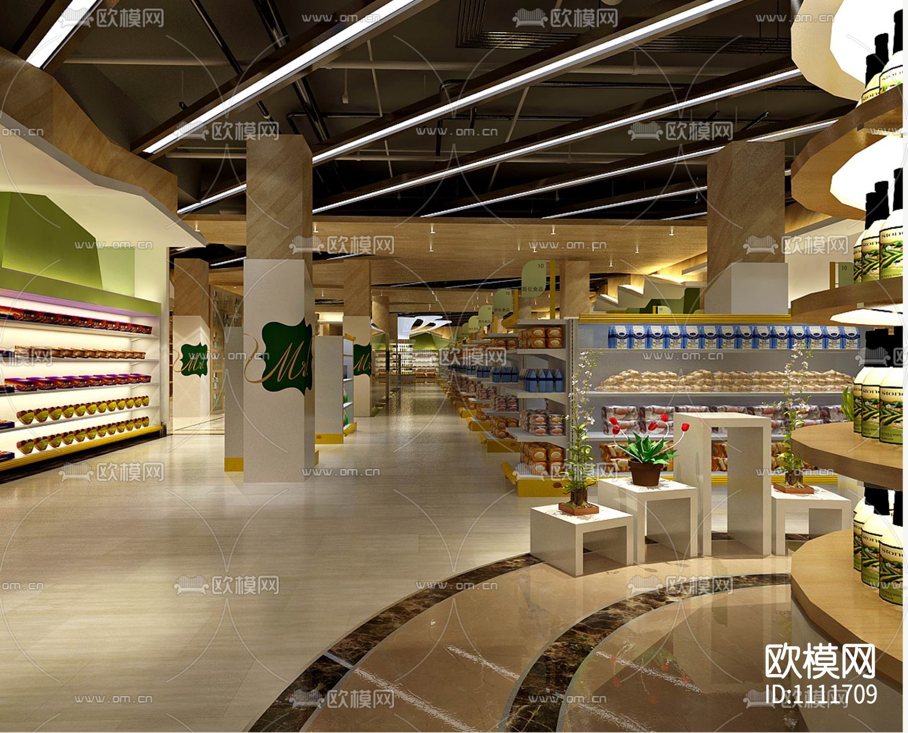 超市效果图和施工图下载（渲染图1）