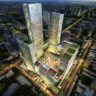  现代商业综合体鸟瞰su模型 