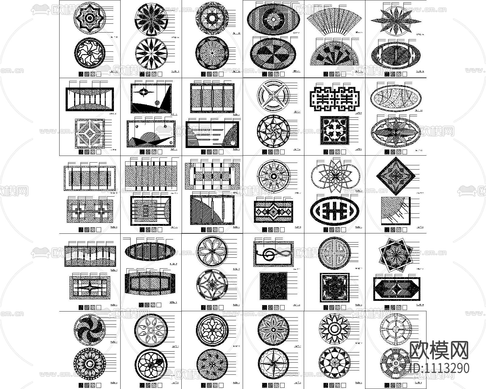 最新地面拼花图库下载（渲染图2）