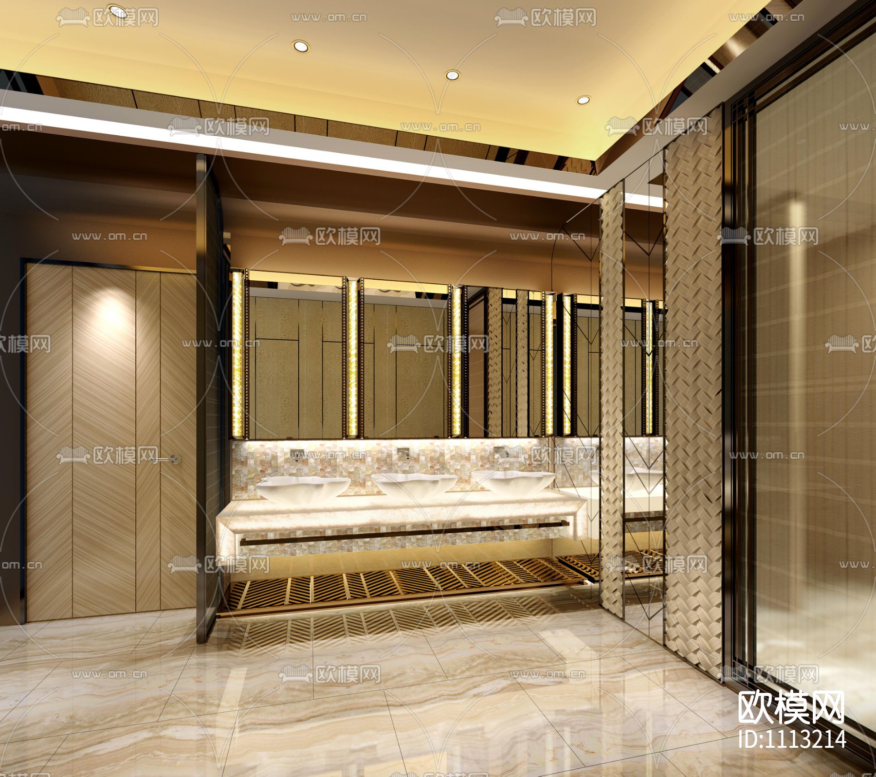 【PTang Studio】海宁会所高清效果图+CAD全套施工图丨PDF+JPG下载（渲染图6）