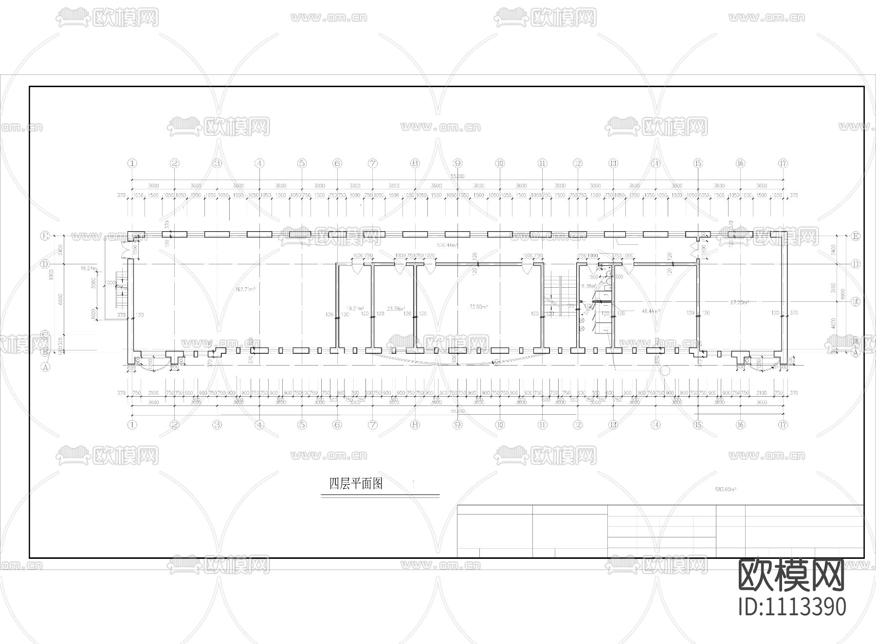 办公楼设计cad图纸下载（渲染图4）