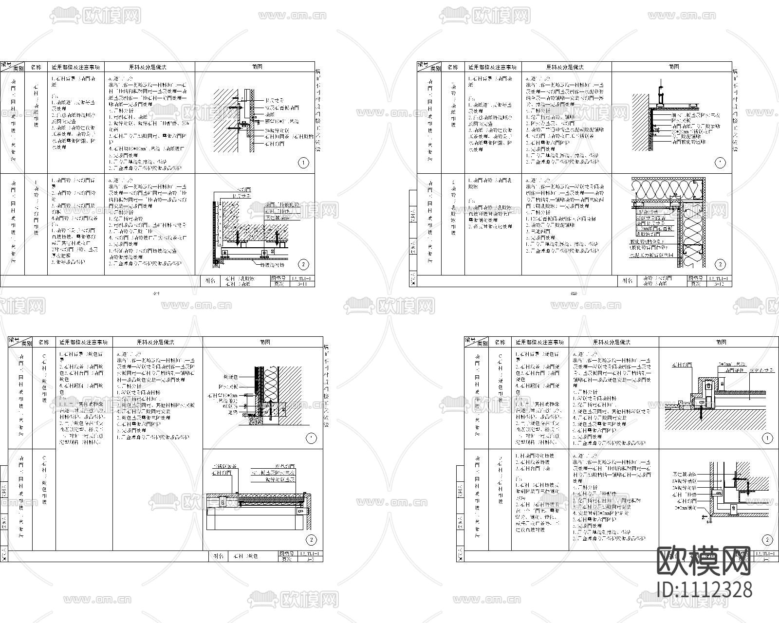 墙面节点大样CAD图下载（渲染图4）