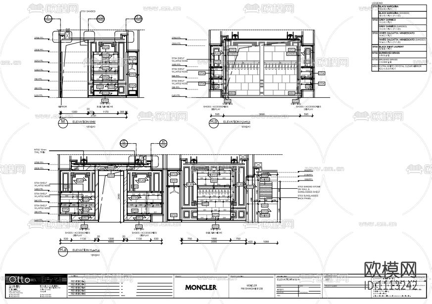 Moncler上海恒隆广场店丨施工图+官方摄影