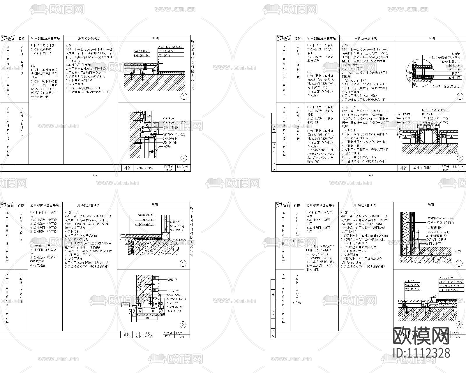 墙面节点大样CAD图下载（渲染图2）