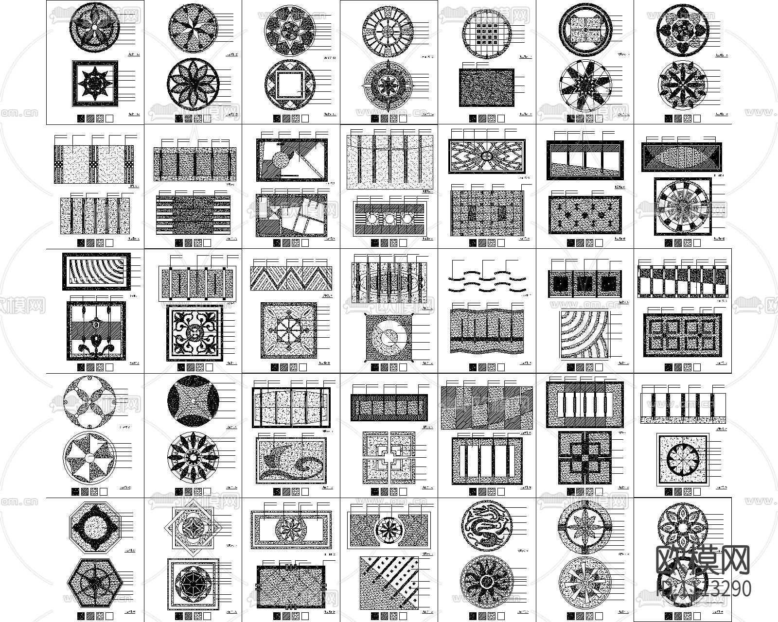 最新地面拼花图库下载（渲染图1）