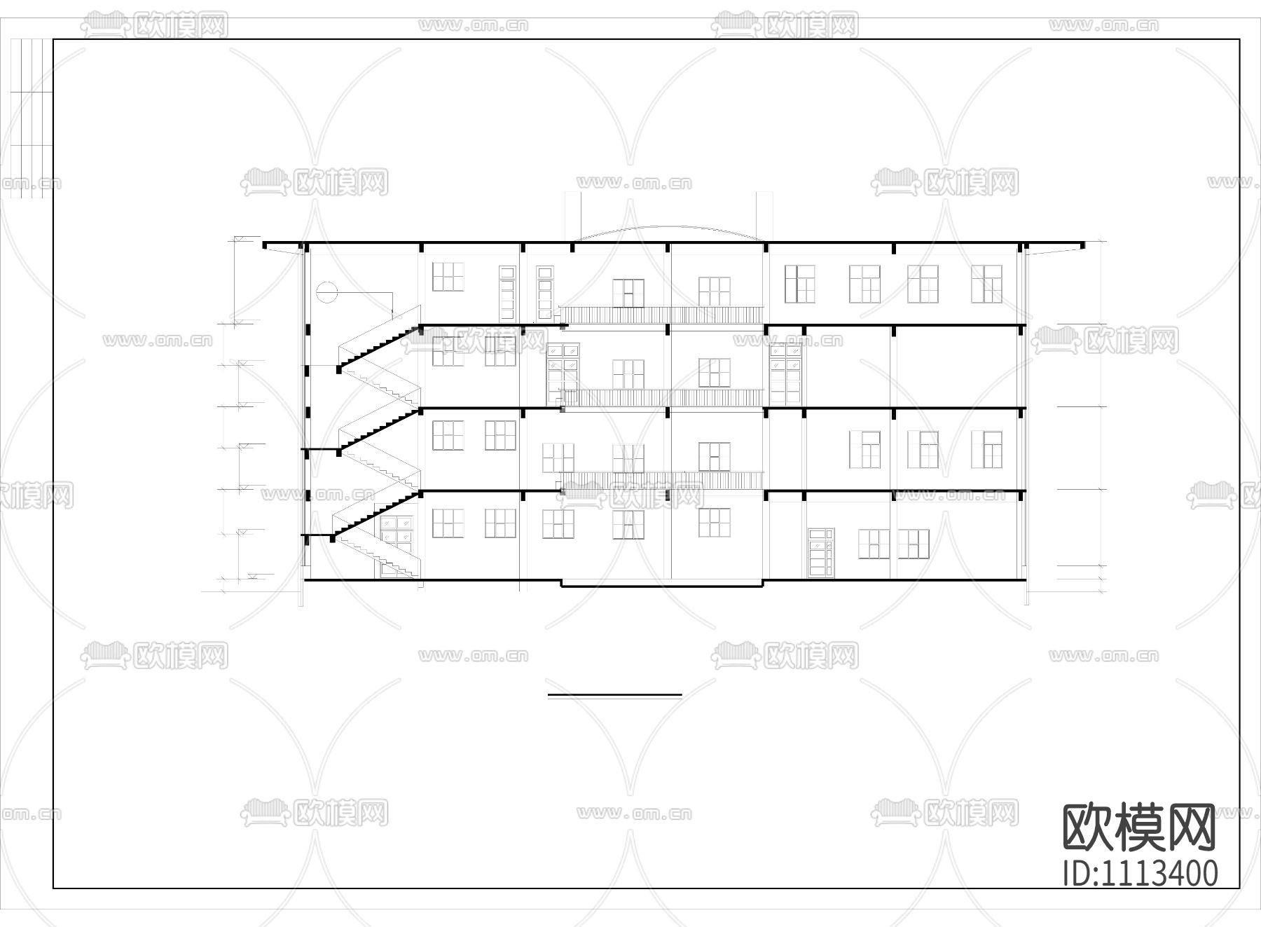 城建图书馆设计cad方案图下载（渲染图4）