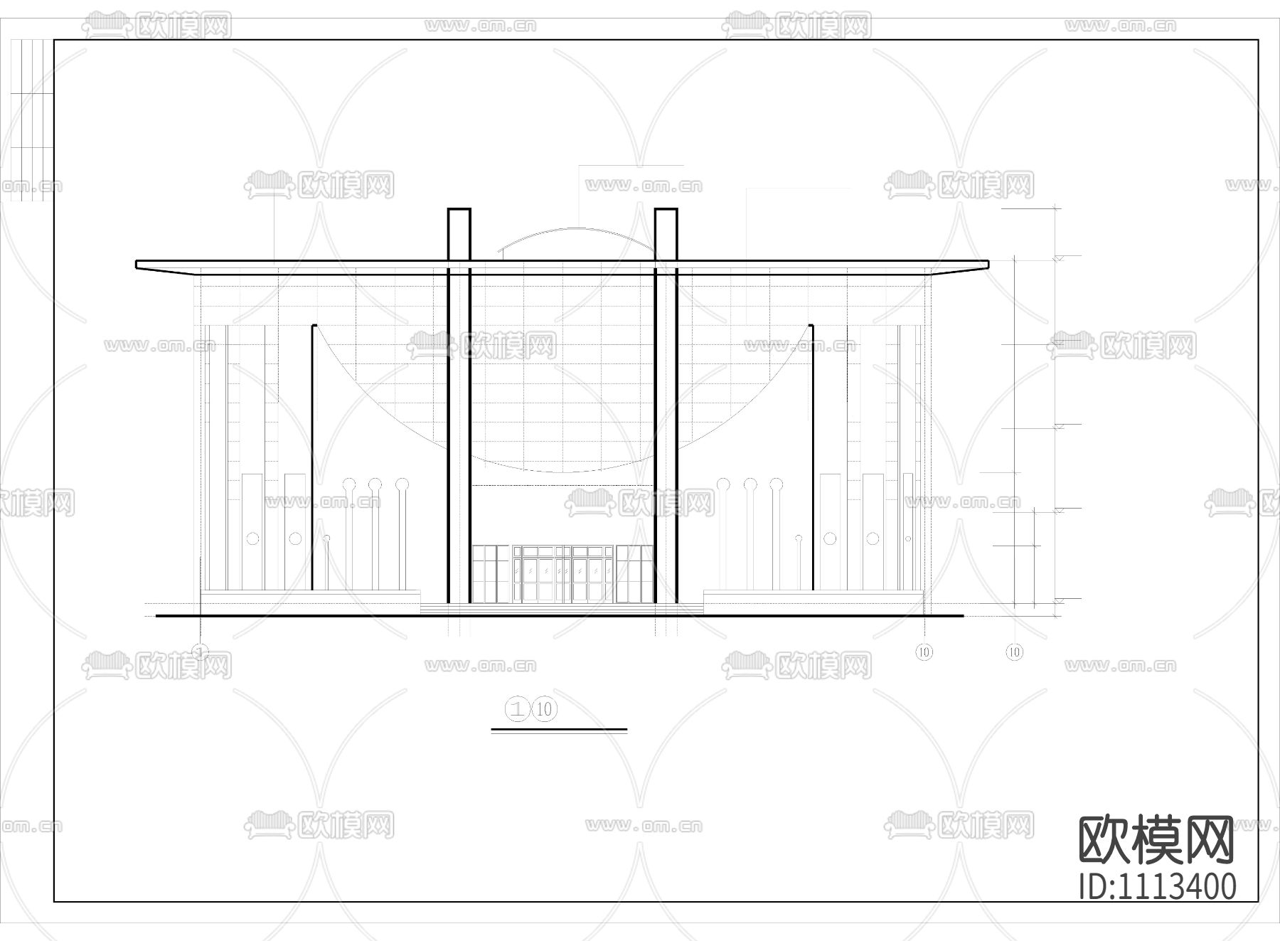 城建图书馆设计cad方案图下载（渲染图1）