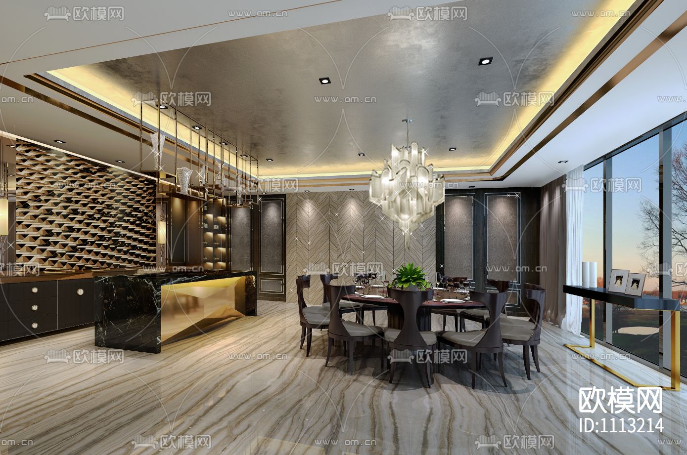 【PTang Studio】海宁会所高清效果图+CAD全套施工图丨PDF+JPG下载（渲染图7）