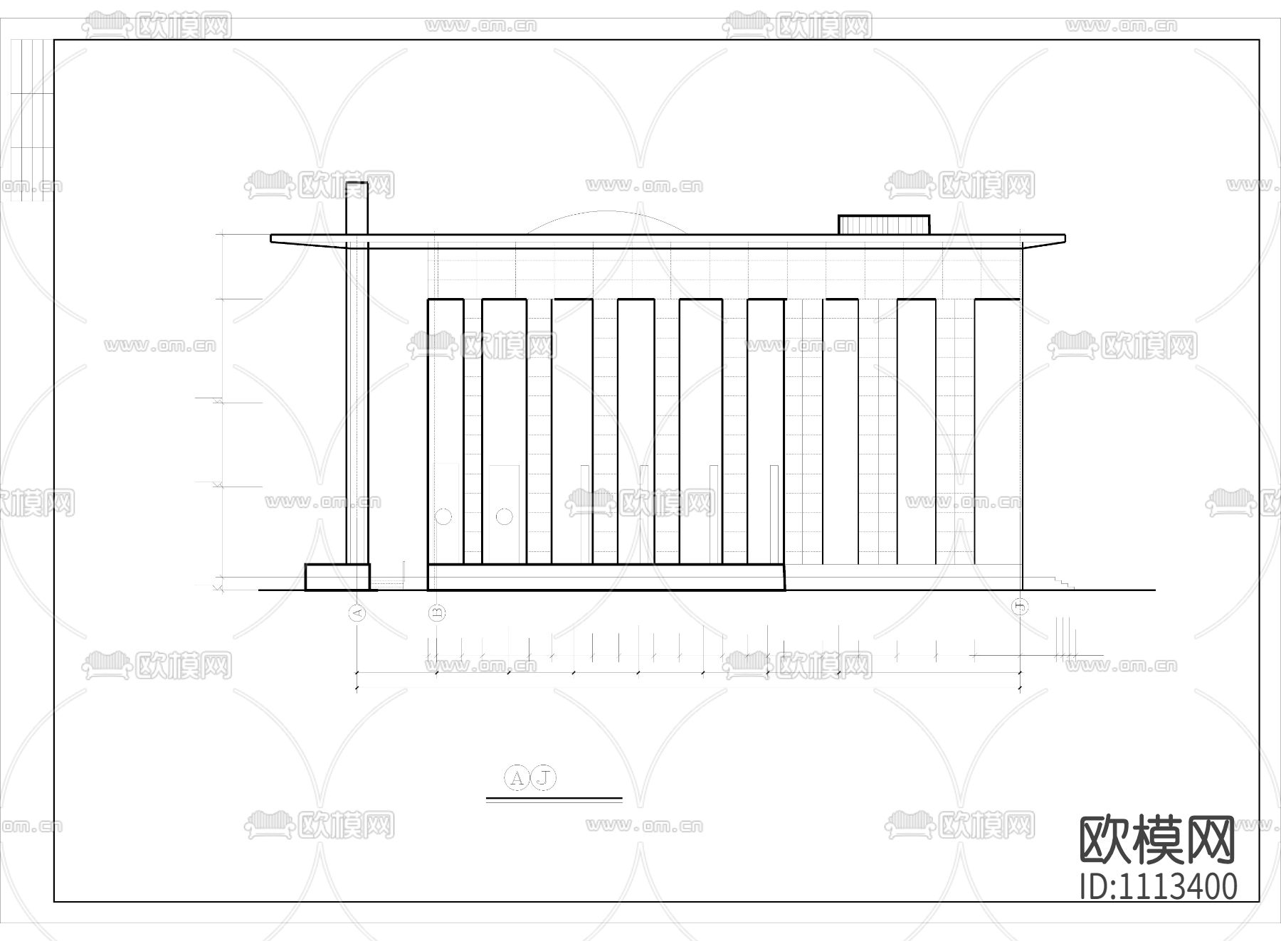 城建图书馆设计cad方案图下载（渲染图3）