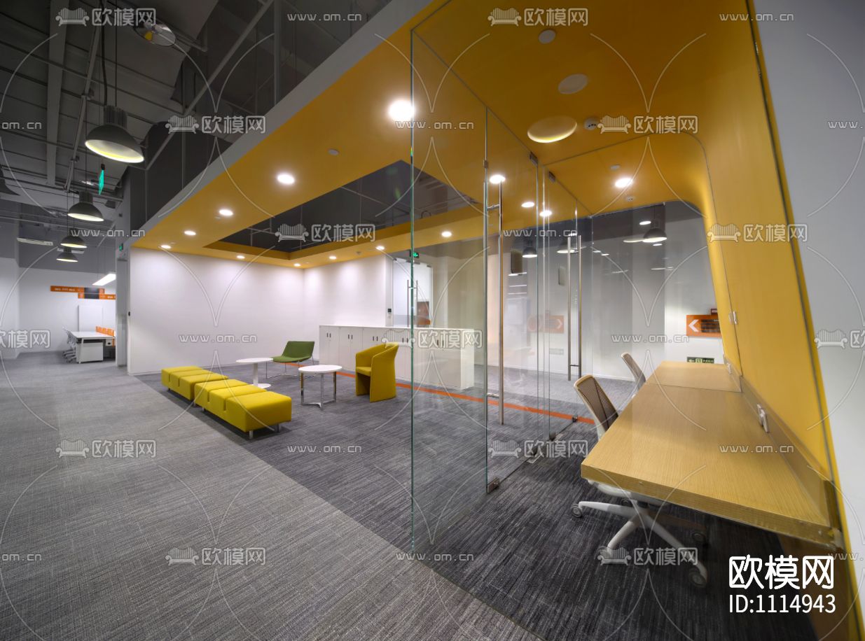 北京格林贝斯设计-北京今日头条中航广场办公室丨方案+施工图+超清摄影下载（渲染图2）