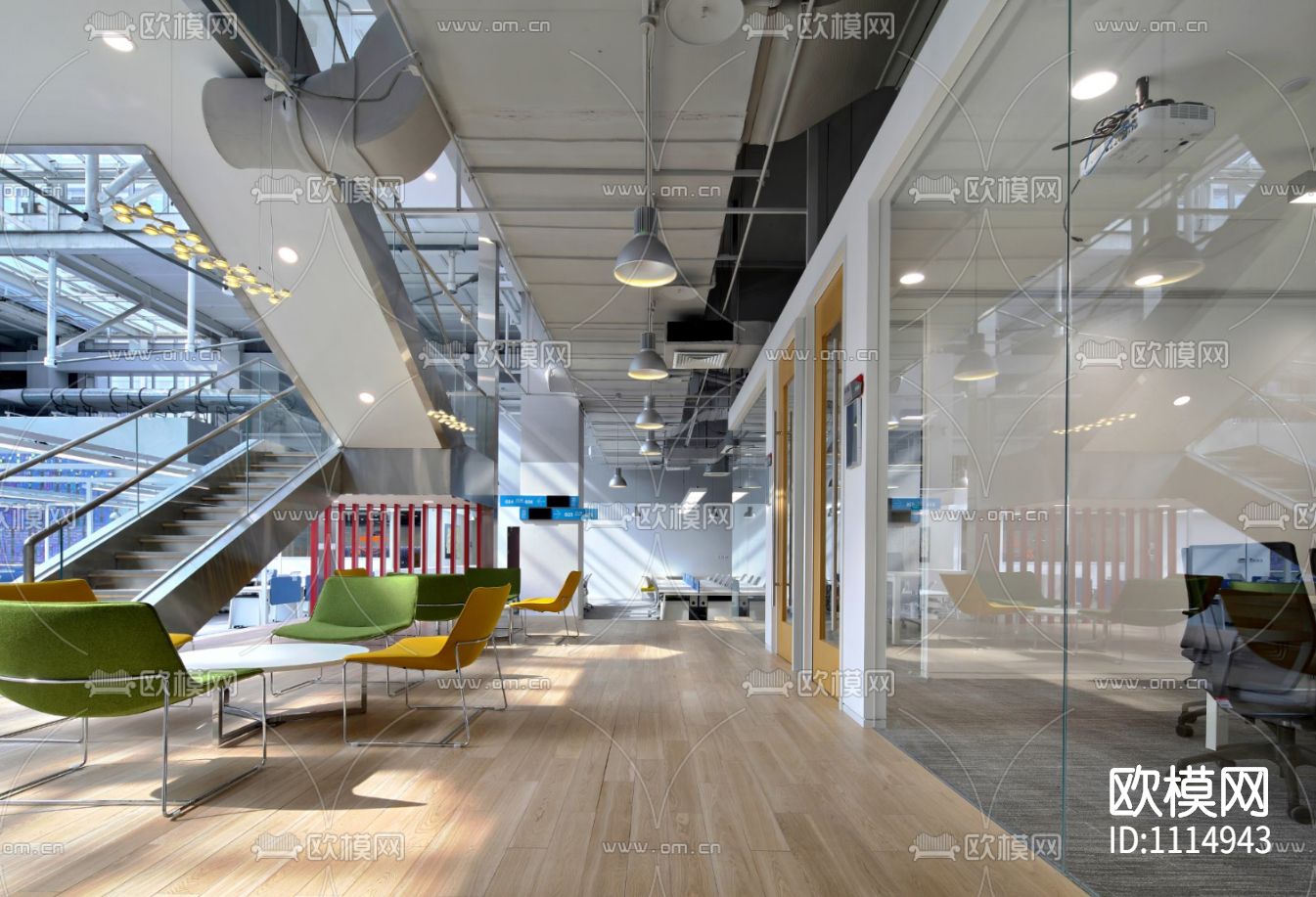 北京格林贝斯设计-北京今日头条中航广场办公室丨方案+施工图+超清摄影下载（渲染图4）