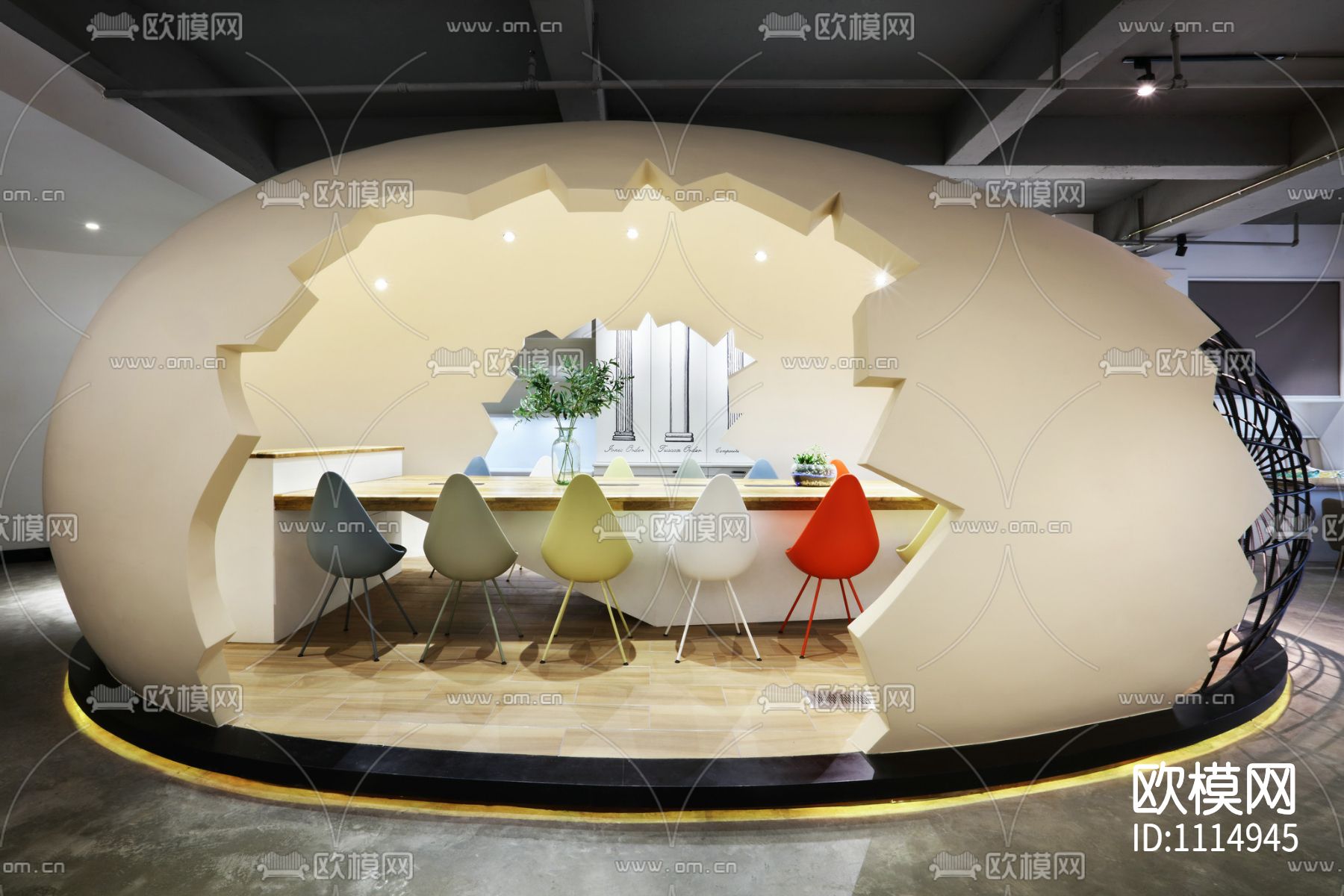 北欧--小巨蛋办公室 施工图+方案下载（渲染图3）