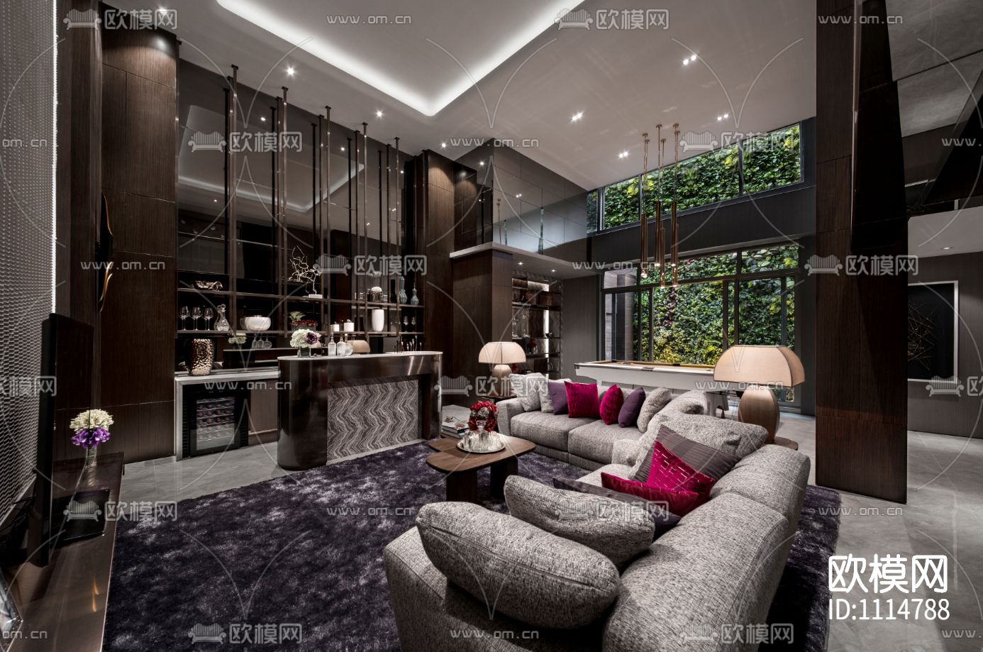 PTang Studio海宁样板间丨效果图+彩屏+施工图+物料书下载（渲染图6）