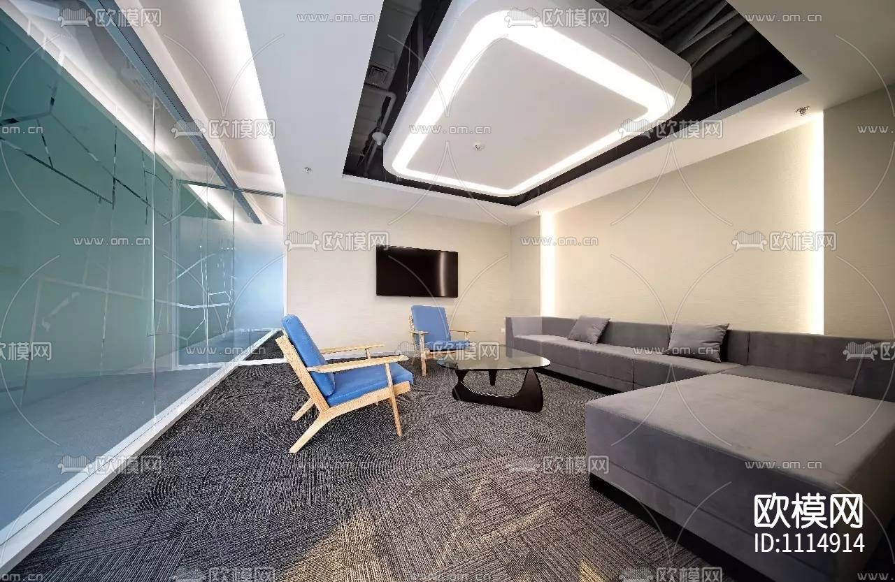 【时尚办公】北京科技园数字山谷2号大厦滴滴出行办公楼丨施工图+实景+材料表下载（渲染图8）