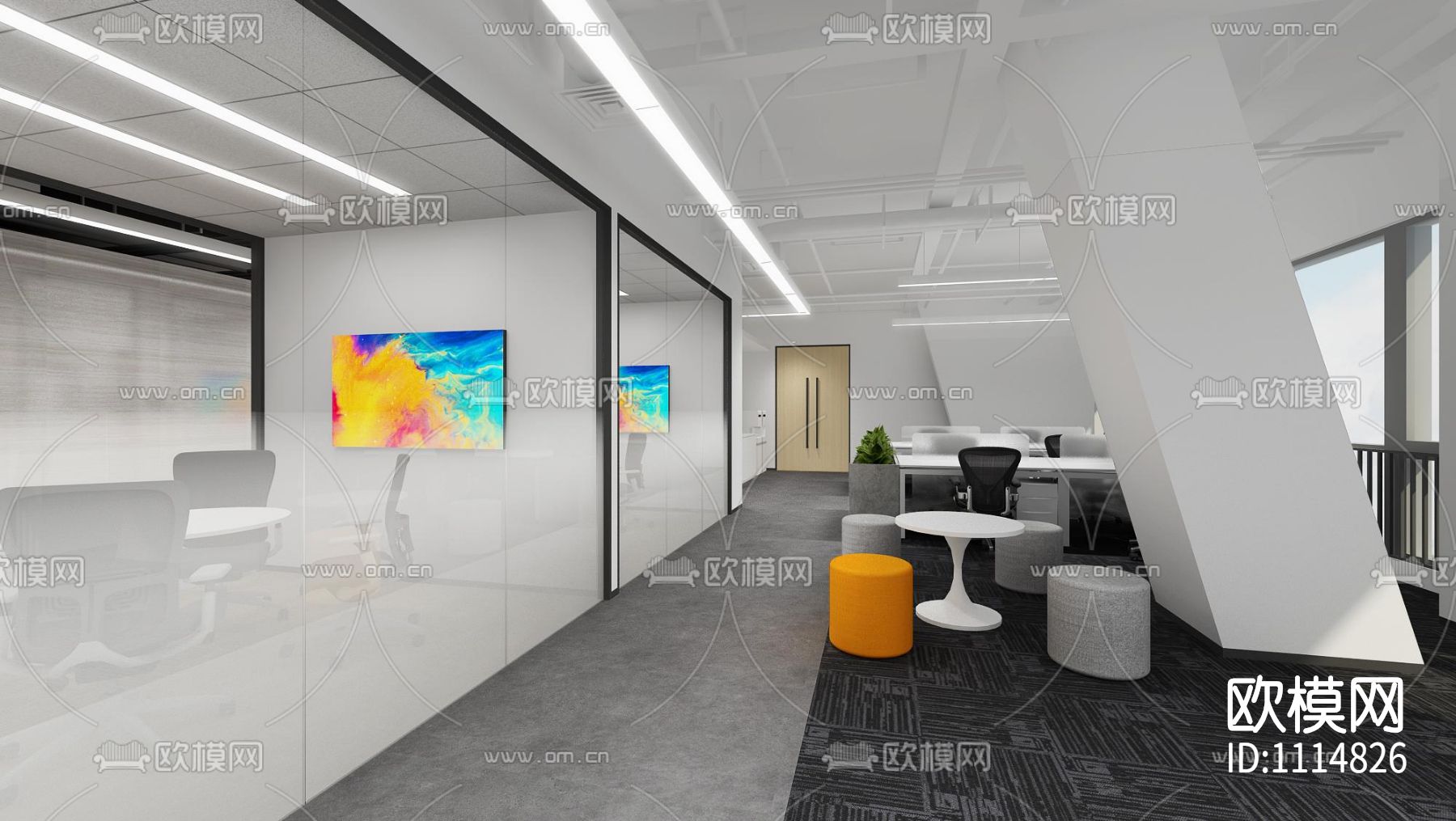 小米深圳研发中心办公室丨CAD施工图+效果图下载（渲染图7）