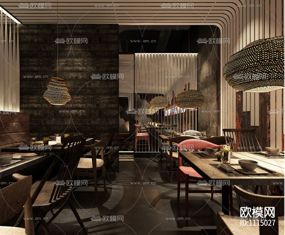 内建筑味千拉面上海西郊百联店 施工图＋效果图下载（渲染图5）