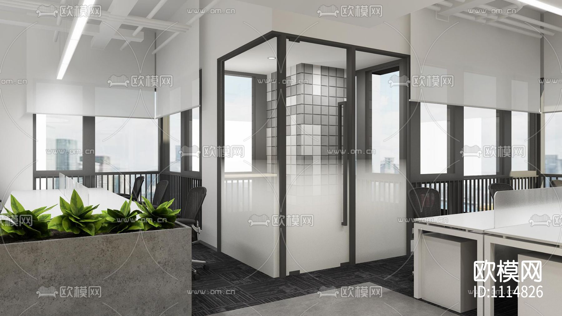 小米深圳研发中心办公室丨CAD施工图+效果图下载（渲染图4）