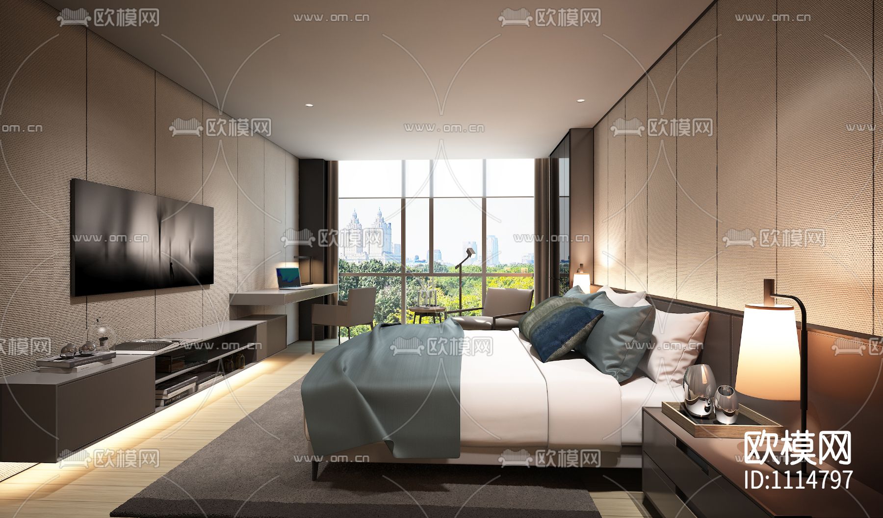SCDA华润公寓样板间A户型软装方案&效果图&施工图&物料表