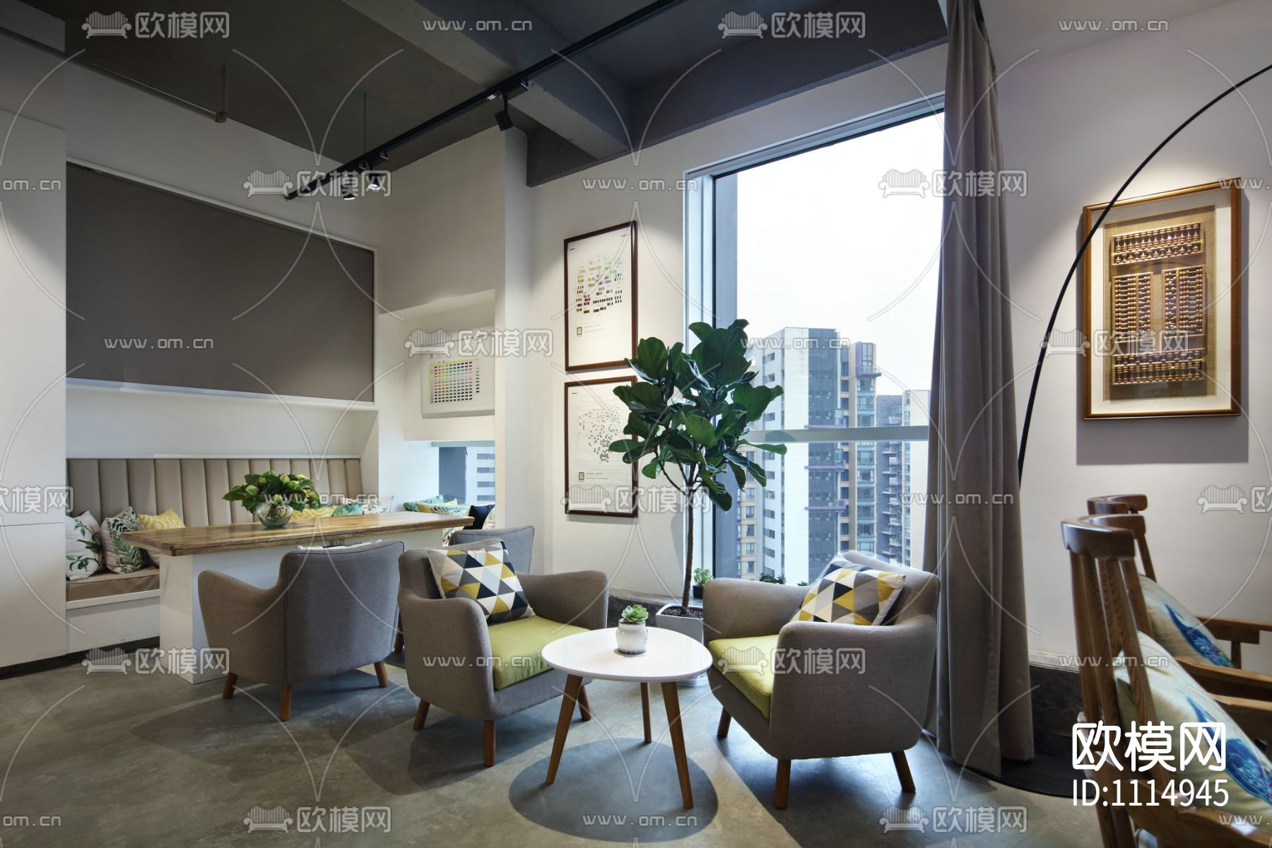 北欧--小巨蛋办公室 施工图+方案下载（渲染图8）