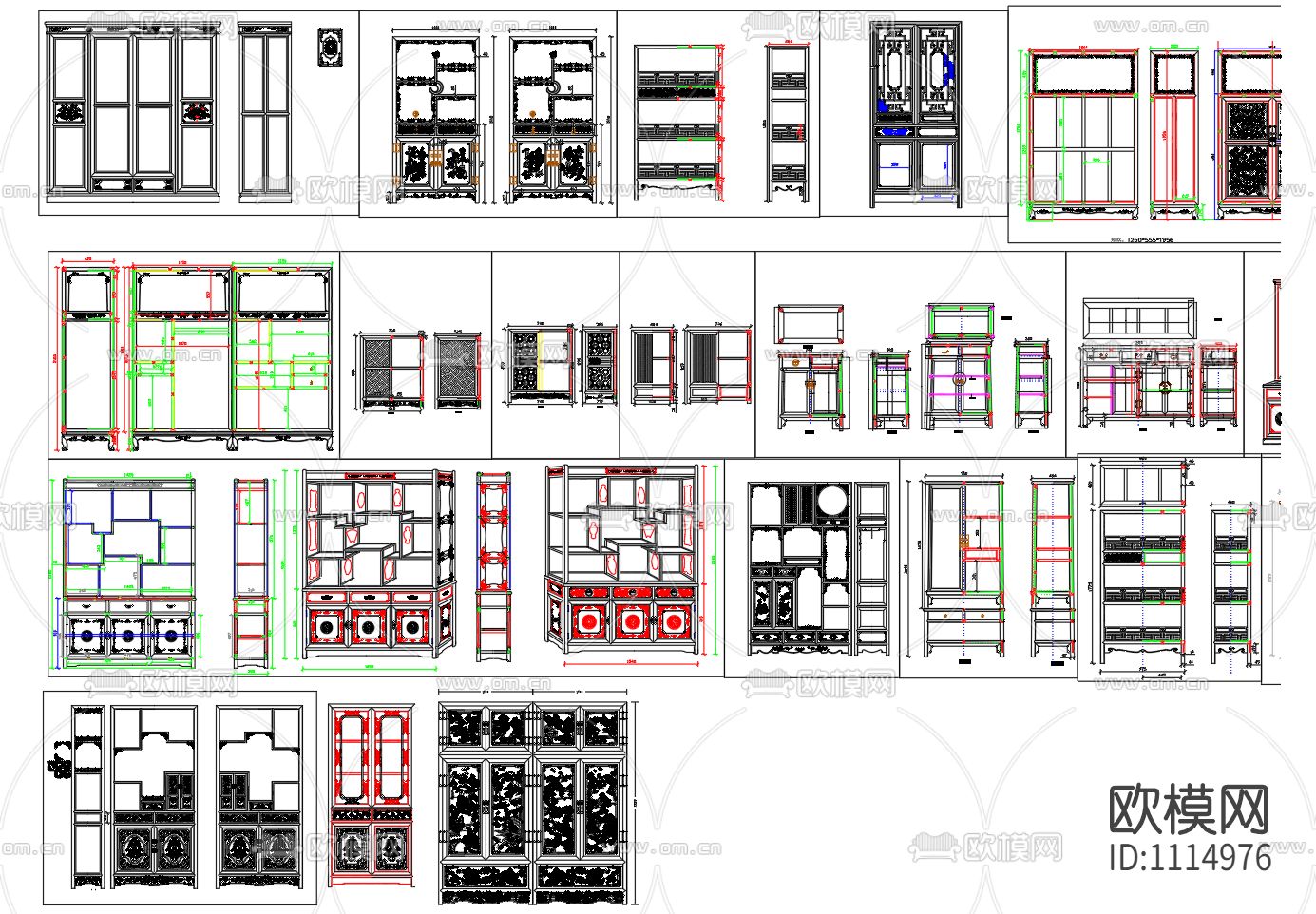 25欧币-中式古典家具cad图库大全