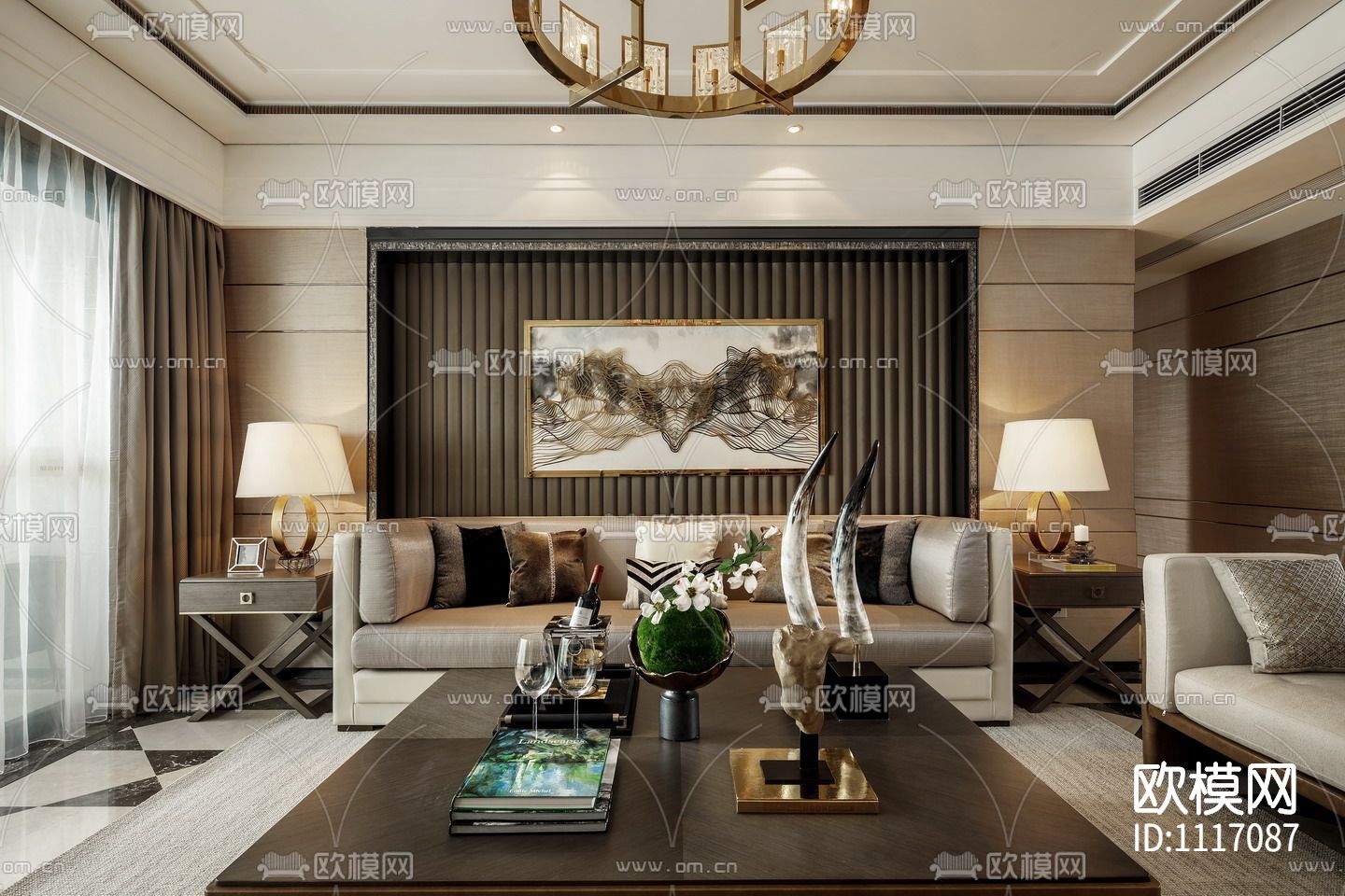 矩阵纵横深圳前海时代130平样板房施工图下载（渲染图6）