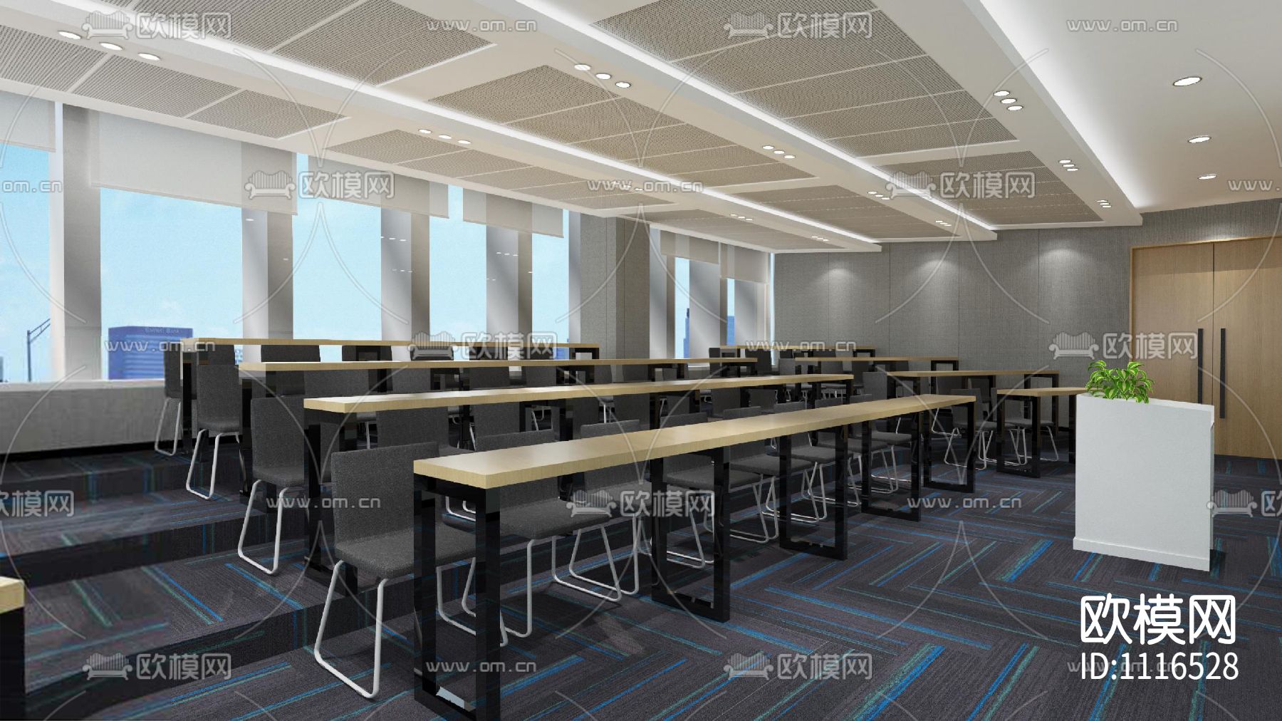 漢室设计新东方武汉地铁大厦项目｜施工图（三版）+效果图+软装方案+SU模型下载（渲染图5）