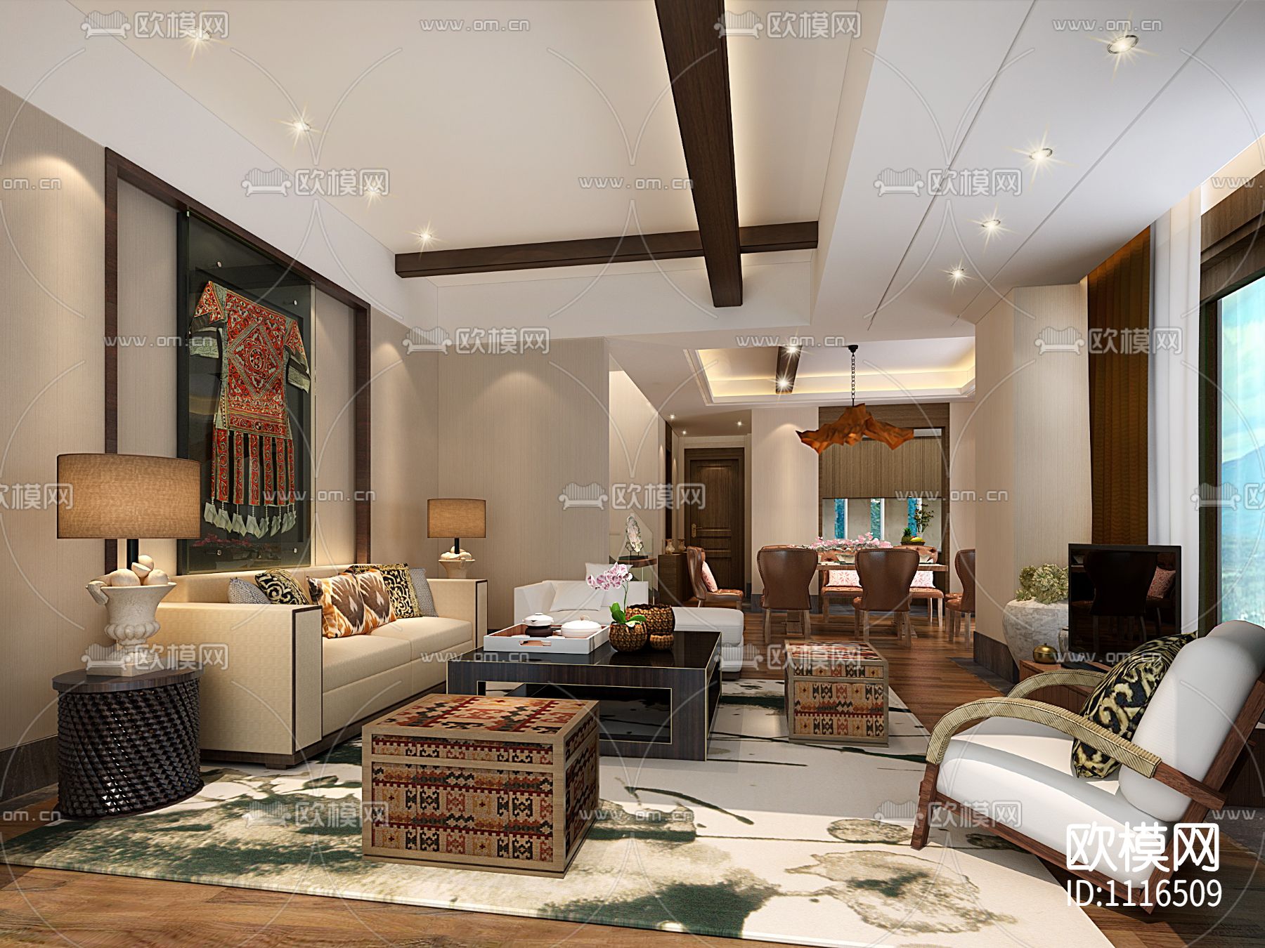 高文安-云南大理王宫别院样板间下载（渲染图4）