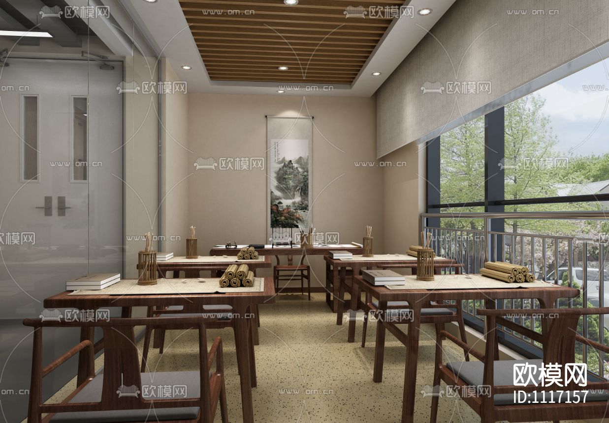 培训中心未来城B1区块高清效果图+CAD施工图+机电施工图下载（渲染图7）