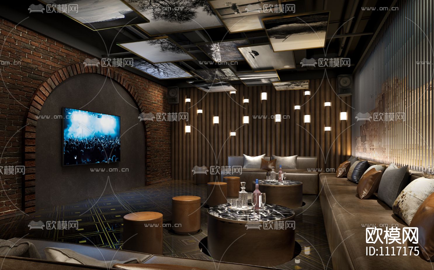 深圳航天大厦·万咖金融会所咖啡酒吧丨效果图+施工图下载（渲染图3）