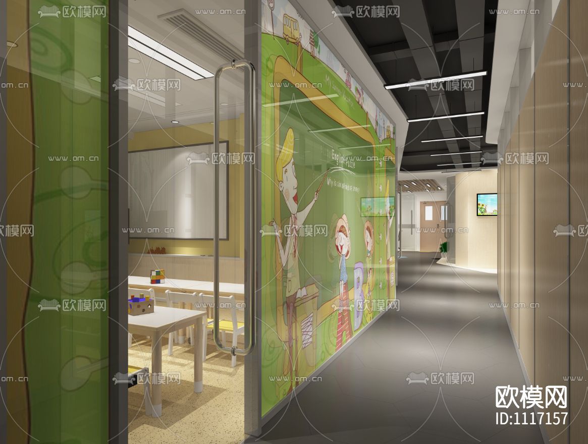 培训中心未来城B1区块高清效果图+CAD施工图+机电施工图下载（渲染图10）