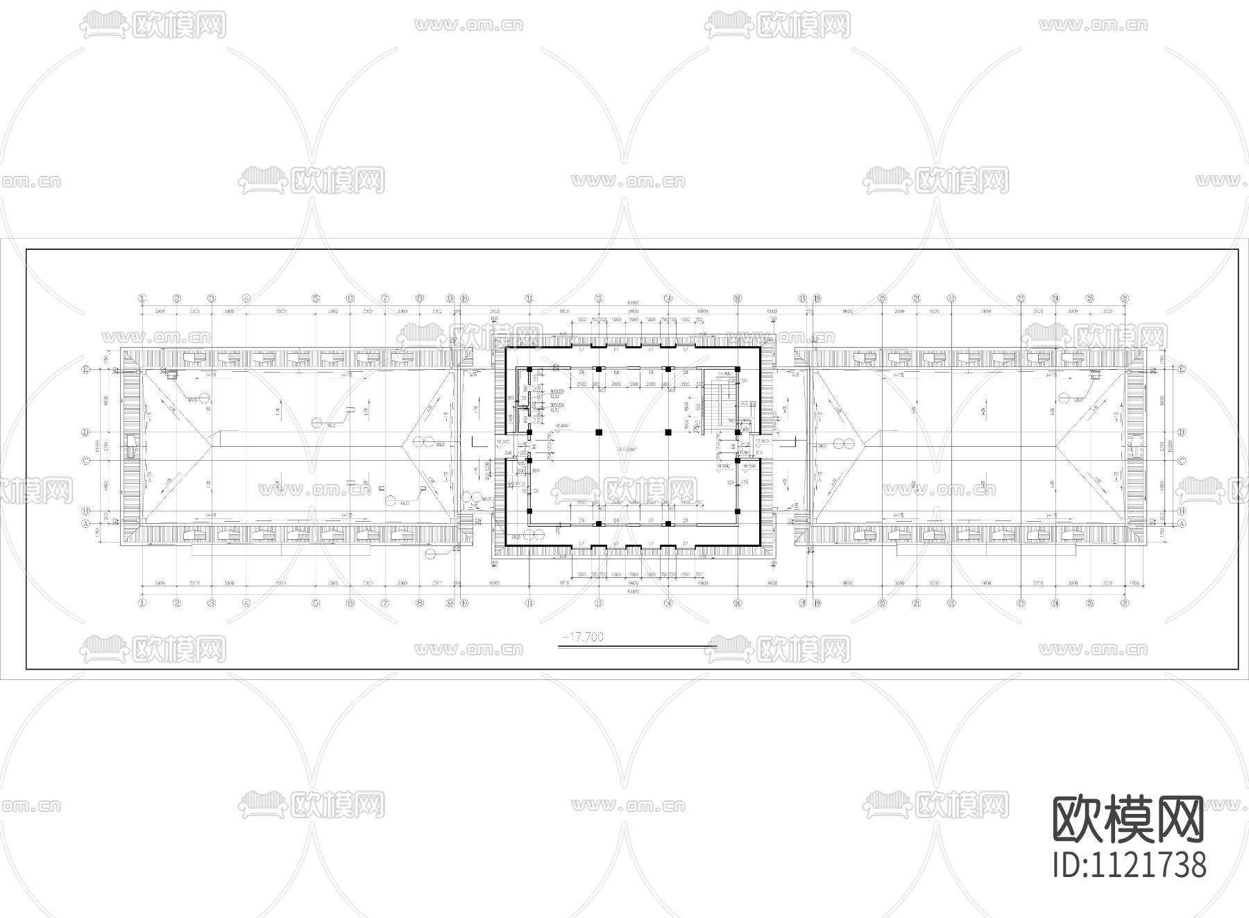 多层办公楼cad施工图下载（渲染图2）