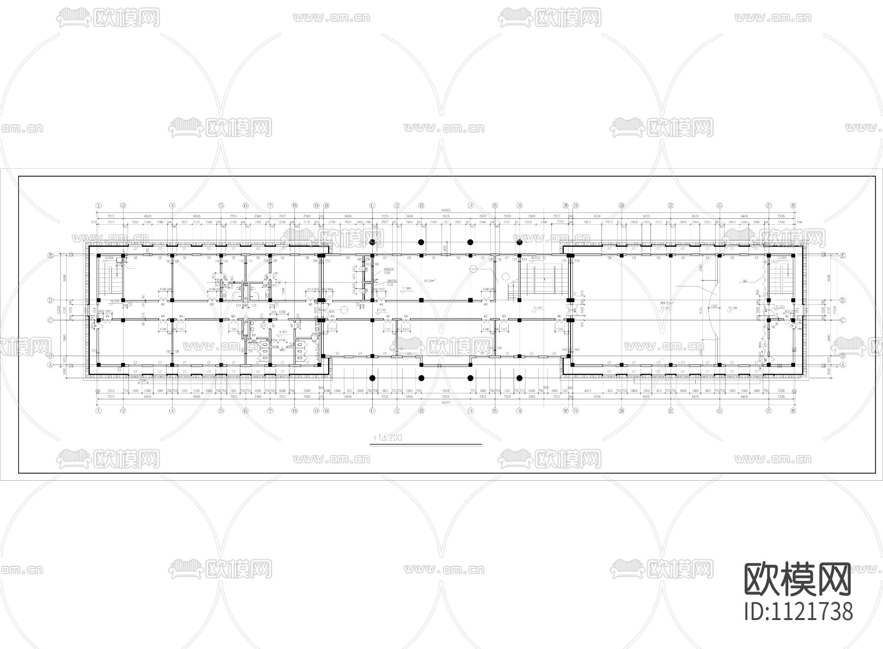 多层办公楼cad施工图下载（渲染图4）