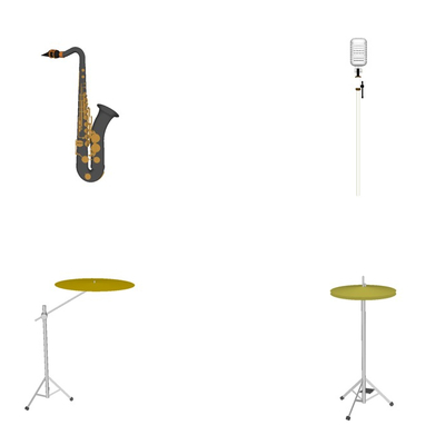  现代萨克斯乐器su模型 