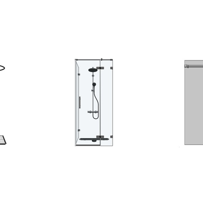  现代玻璃淋浴房su模型 