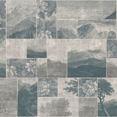  中式花朵水墨壁纸 