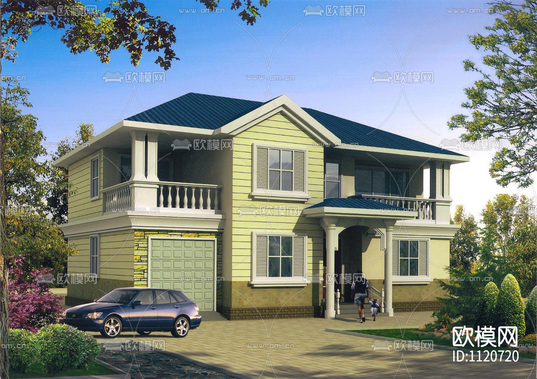 两层】效果图、全套CAD施工图配套55套2下载（渲染图10）