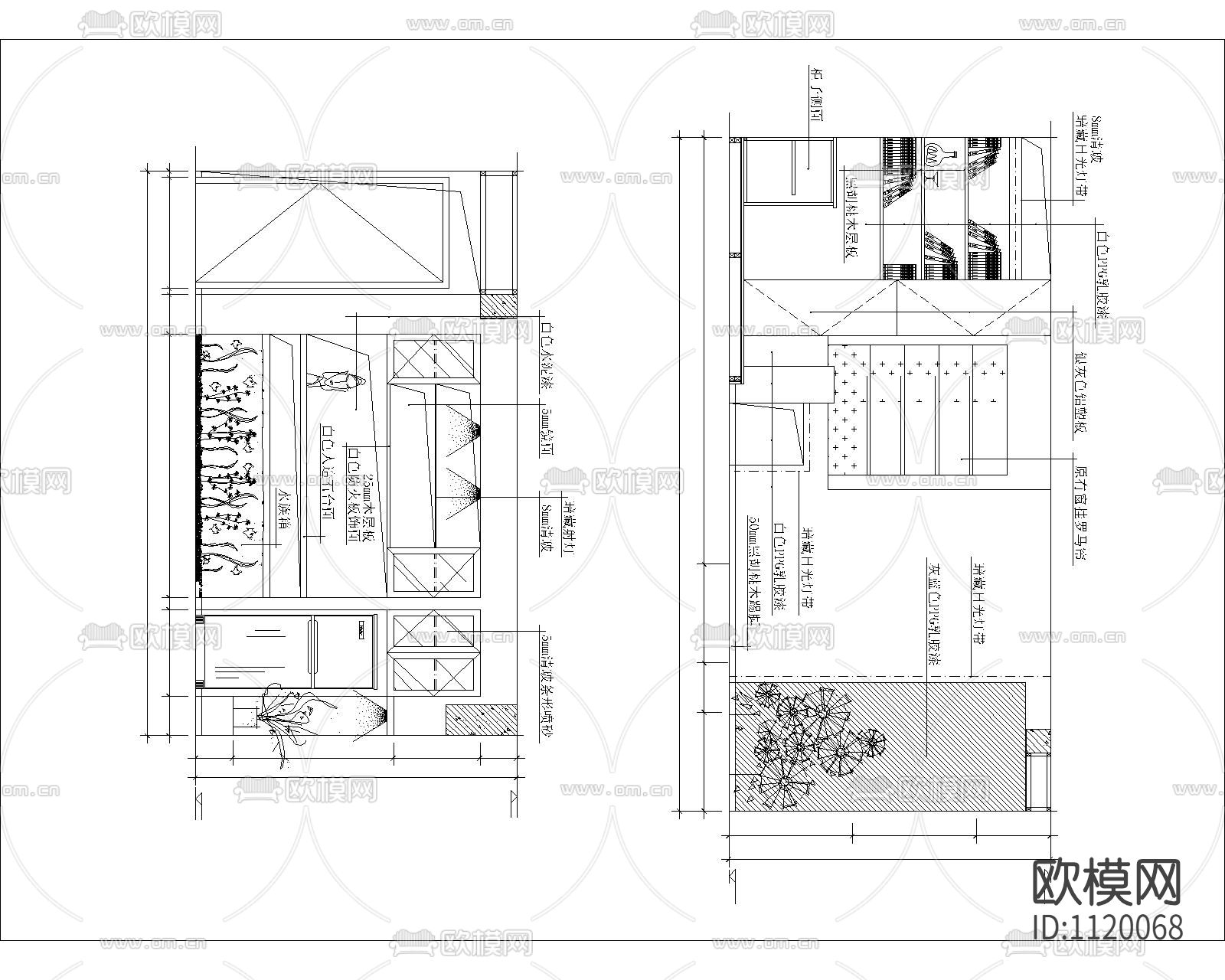 最新客厅立面图集下载（渲染图4）