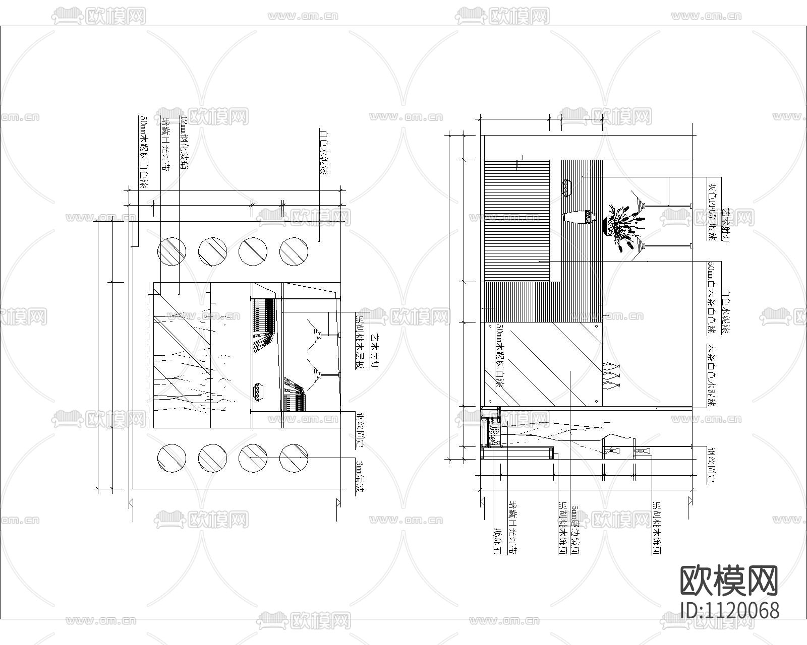 最新客厅立面图集下载（渲染图5）